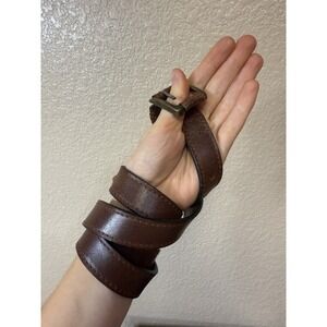 Brown Genuine Leather Belt Made in Guatemala Mexico Brass Buckle Men's Size XL